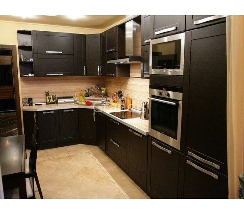 Кухонные гарнитуры со встраиваемой техникой фото Кухня Мокко Аббазанта модель 640 - купить недорого по цене от 16558 руб. фабрика