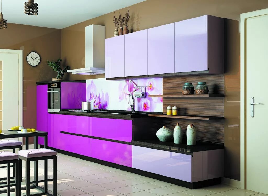 Кухонные гарнитуры сочетание цветов фото Кухня Эмаль 90 заказать недорого в Москве - 1Кухонный