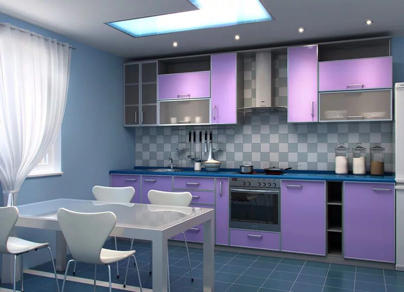Кухонные гарнитуры сочетание цветов фото Фиолетовые кухни в дизайне - Фото 57 лучших идей - zakaz-kuhni-minsk.by