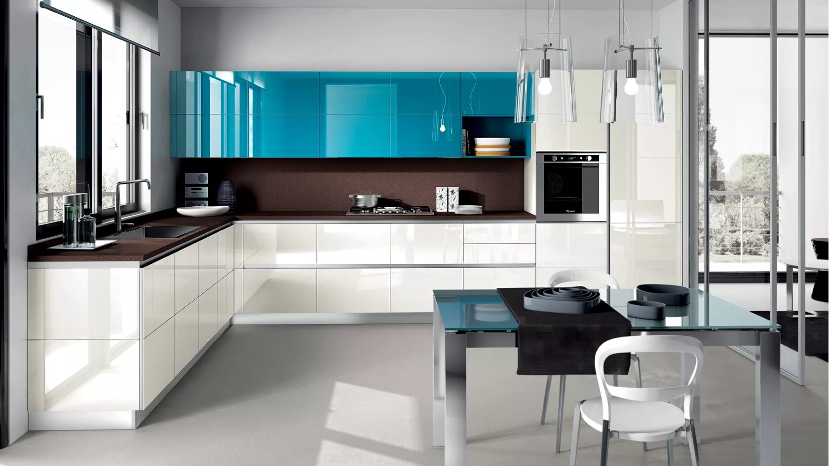 Кухонные гарнитуры современный стиль фото дизайн Итальянская кухня Scavolini Tetrix купить в Краснодаре - цены в интернет-магазин