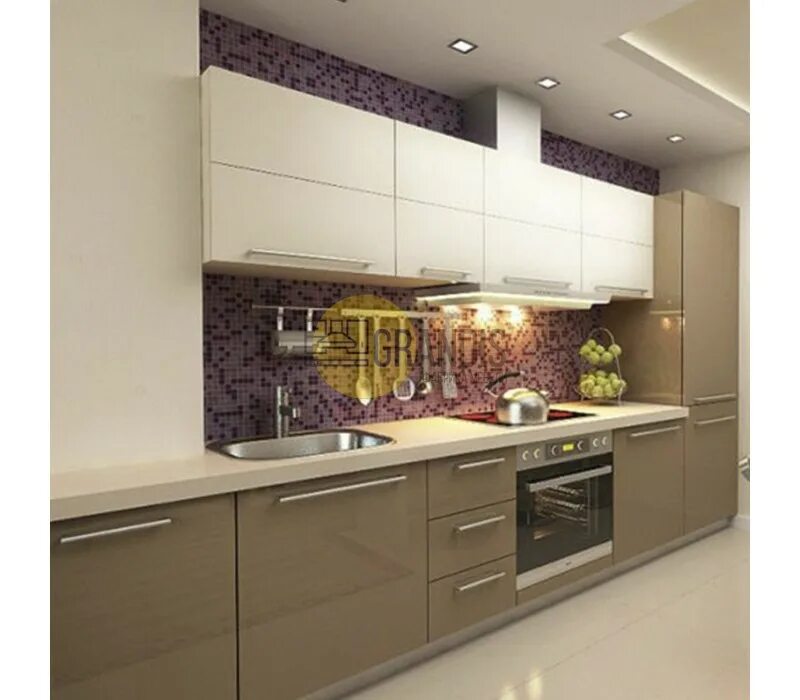 Кухонные гарнитуры цветовая гамма современные фото Купить кухню с фасадами акрил "ЛАУРА" размер 2,8 × 1,1 метра напрямую с фабрики 