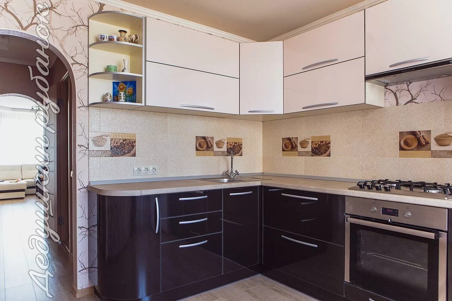 Кухонные гарнитуры томск фото цена Кухня под заказ из акрила Кухни Дедушкин рубанок