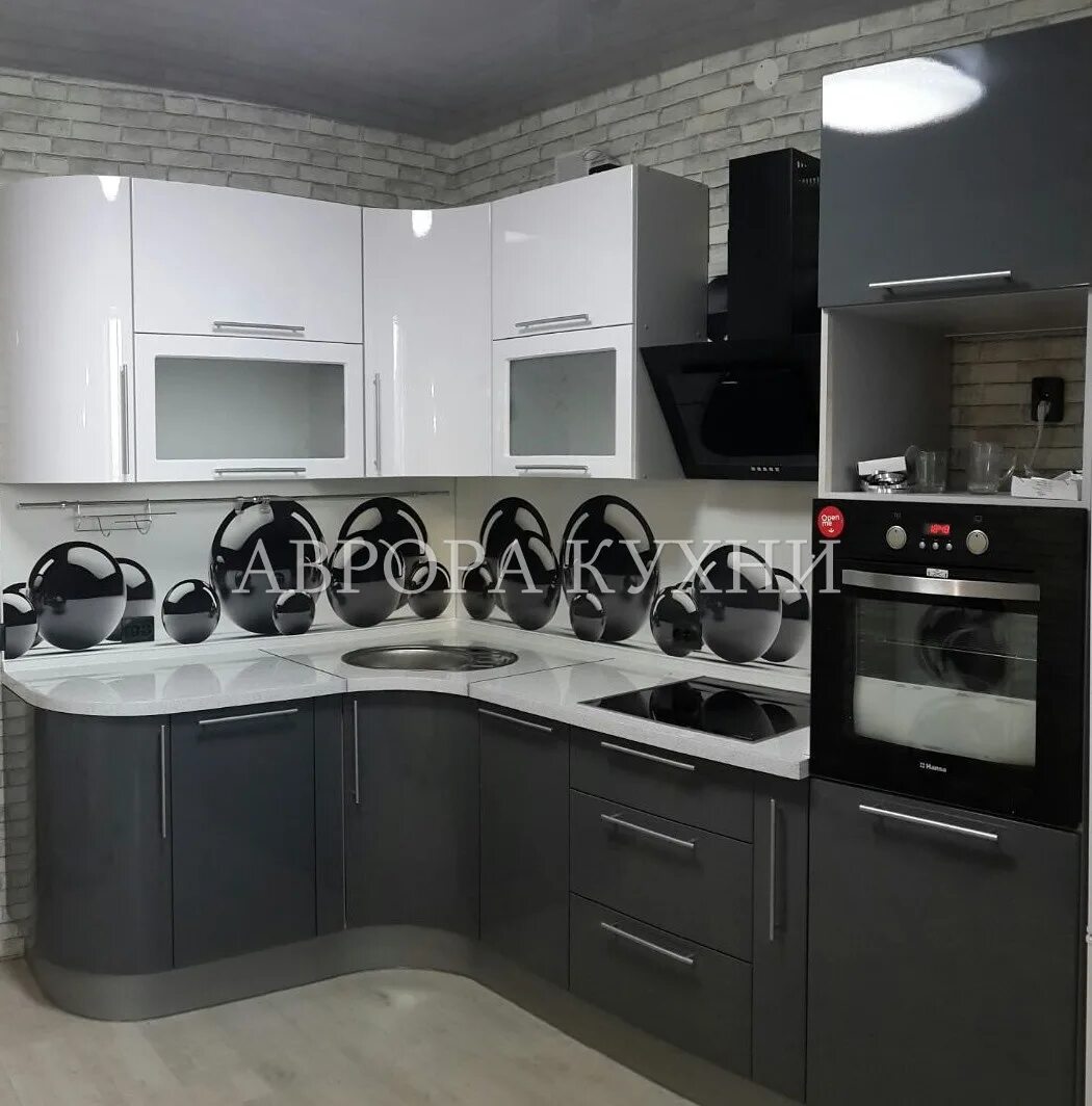 Кухонные гарнитуры угловые фото и цены Угловая кухня "Лора арт.19" мдф глянец по цене от 14 600 руб. от производителя "