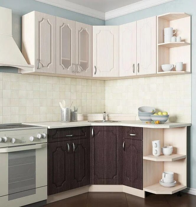 Кухонные гарнитуры угловые недорого фото Кухонный гарнитур Легенда 12 Угол (Левая/Правая) 1450*1450 в Екатеринбурге недор