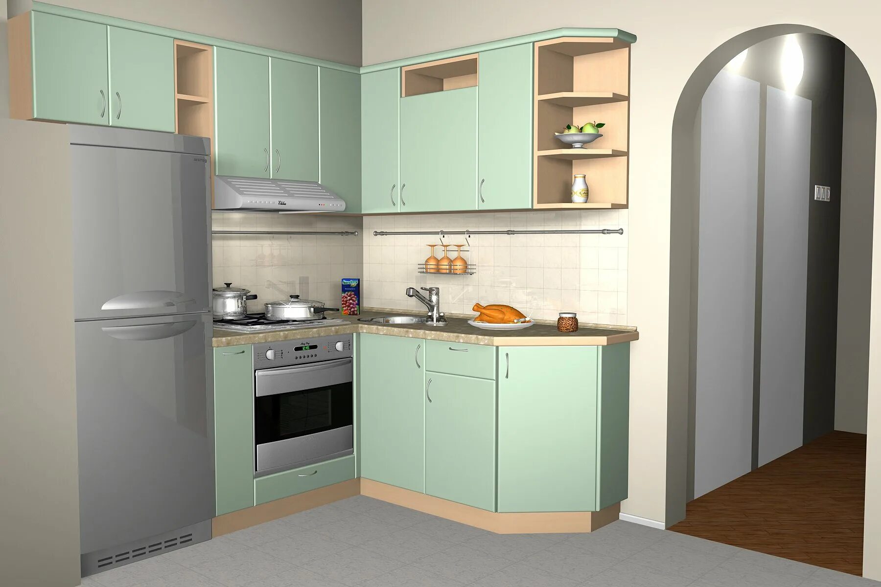 Кухонные гарнитуры угловые с холодильником фото Угловая кухня с холодильником фото - DelaDom.ru