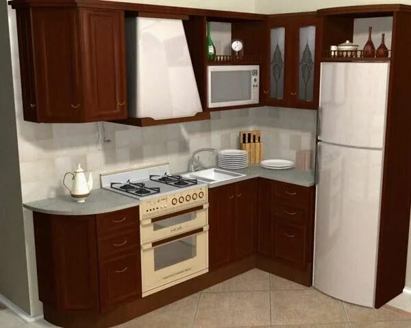 Кухонные гарнитуры угловые с холодильником фото Угловая мебель Дизайн интерьера кухни, Маленькая кухня, Кухня