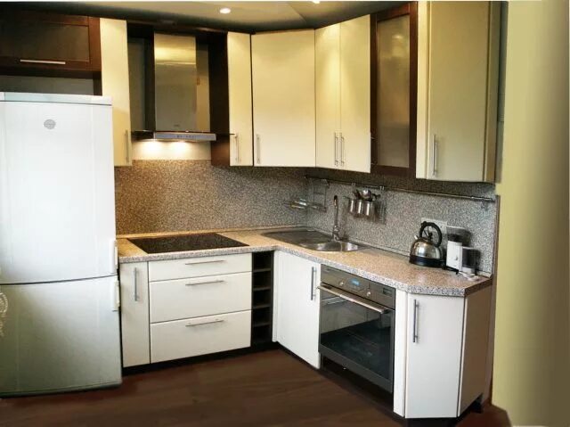 Кухонные гарнитуры угловые с холодильником фото Макеты маленьких кухонь, Кухня, Небольшие кухни