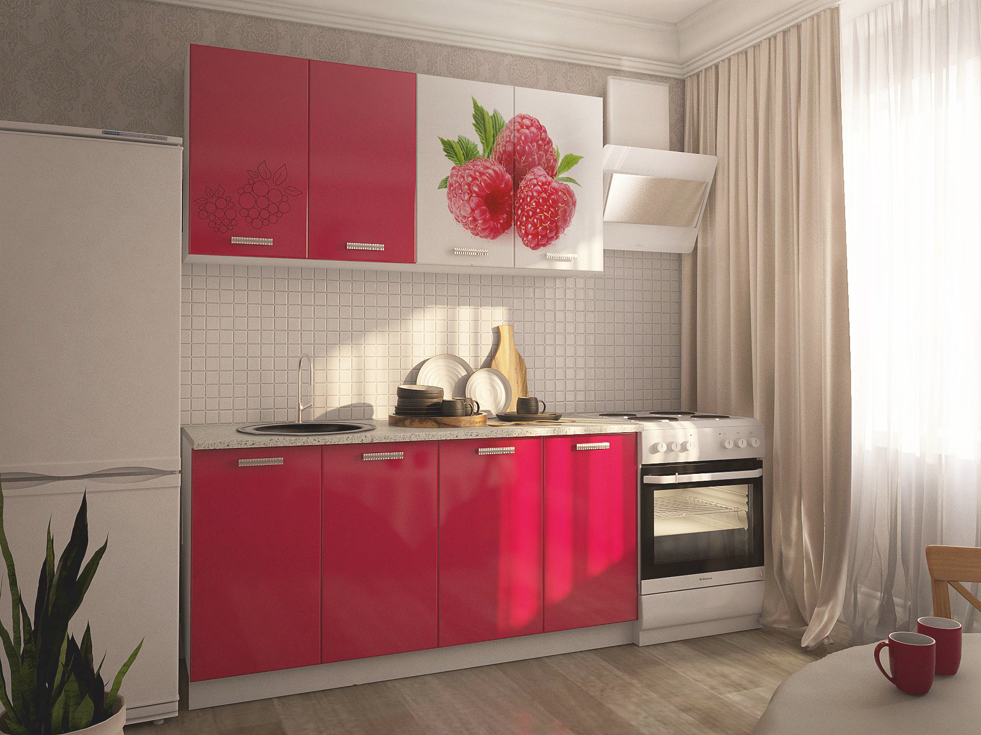 Кухонные гарнитуры в алматы фото цены Кухни малина