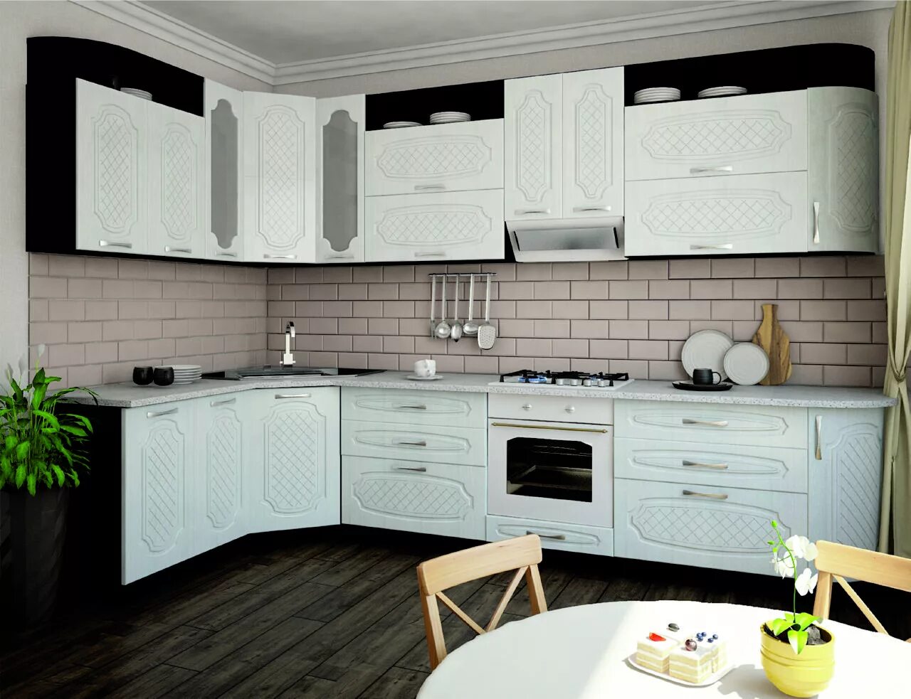 Кухонные гарнитуры в алматы фото цены Кухонный гарнитур "Руккола" - www.nur-mebel.kz