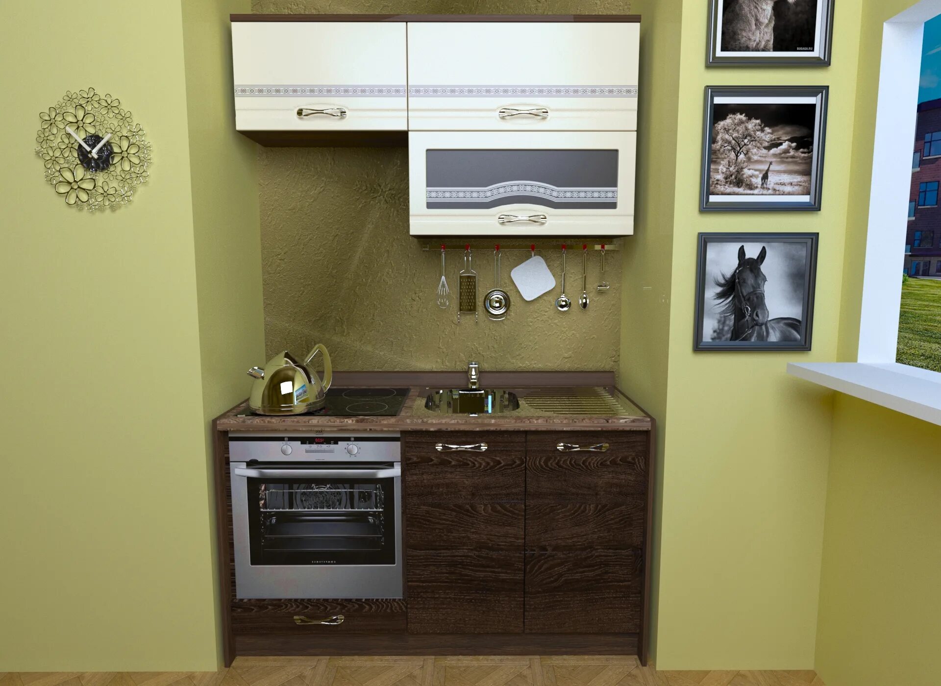 Кухонные гарнитуры в астане цены и фото Кухня Астана Шкаф ШСТ-80Г навесной со стеклом (800*320*742) - 20727 Кухня Астана