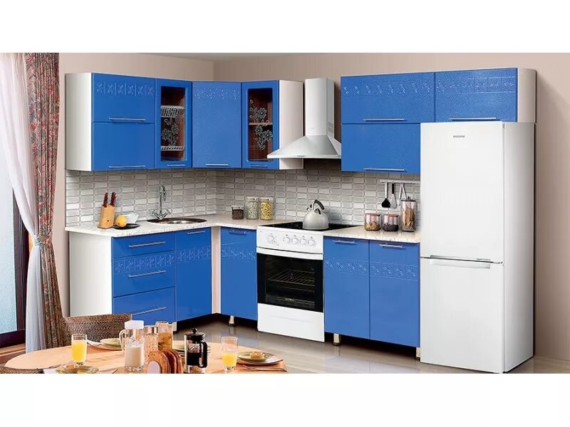 Кухонные гарнитуры в чебоксарах фото и цены Кухня угловая Цветочный производства фабрики Аджио