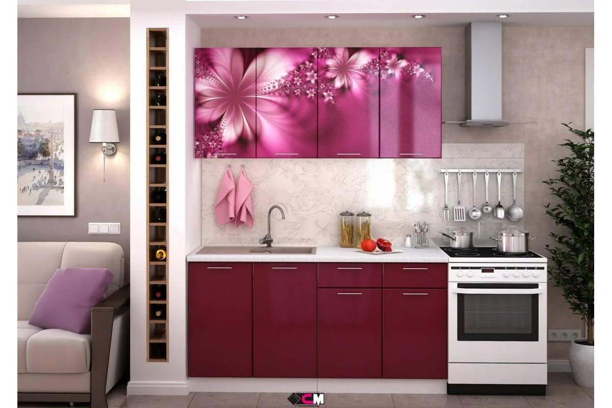 Кухонные гарнитуры в челябинске недорого фото Купить ЛИЛИИ 1,6 с доставкой, на мебельном портале "38 попугаев".