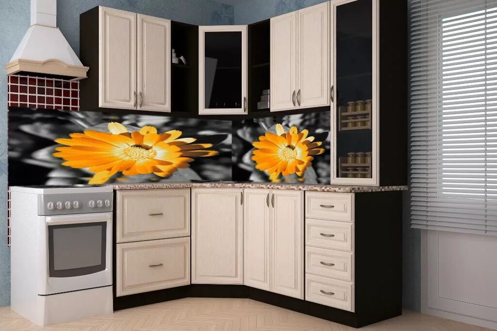 Кухонные гарнитуры в чите каталог фото цены Кухня угловая Смак 3 от 14729 руб. / Мебельная фабрика "Лига Плюс", г. Волжск