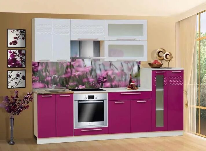 Кухонные гарнитуры в костанае фото и цены Кухонный гарнитур Диана 7 2.6 м (цельный) - купить с доставкой, цена в Первый Ги