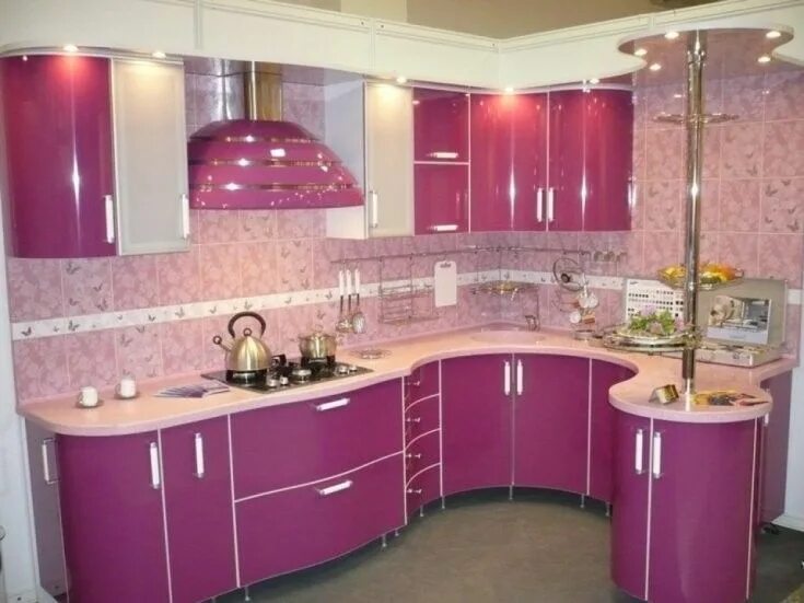 Кухонные гарнитуры в костанае фото и цены Pin by Стелла Рогоза on Интерьер кухни Modern kitchen colours, Purple kitchen, K