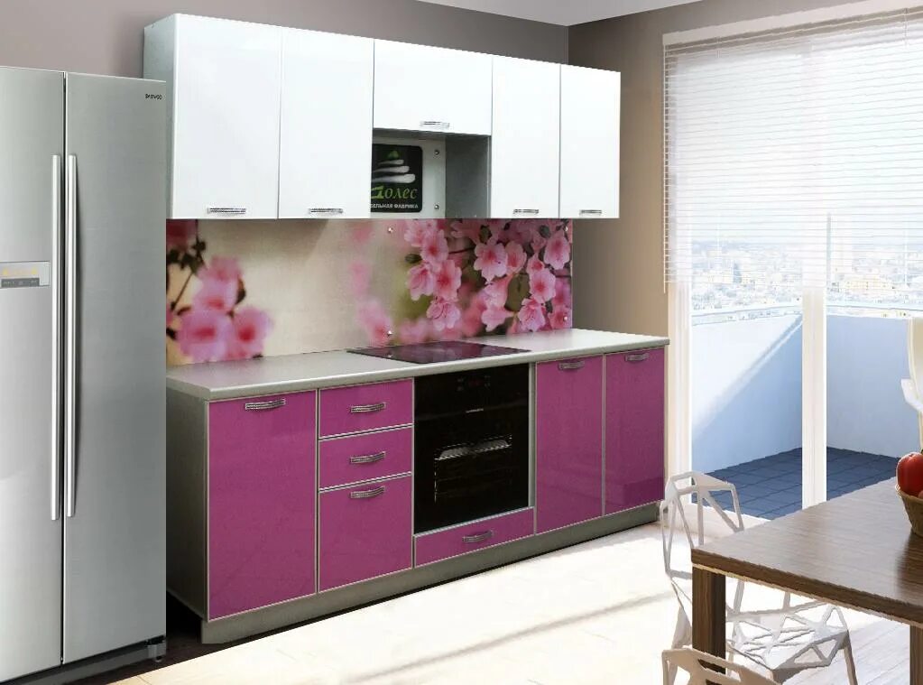 Кухонные гарнитуры в курске фото и цены Кухонный гарнитур 04 размер 2200 мм., фасад мдф, цена: погонный метр 6750