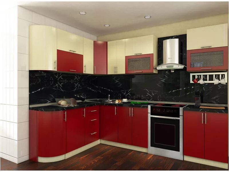 Кухонные гарнитуры в кузнецке фото Кухня угловая МДФ Эмели / Мебельная фабрика "Вариант М", г. Кузнецк