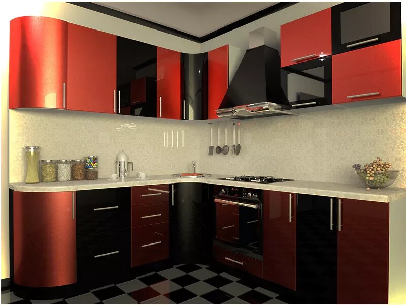 Кухонные гарнитуры в кузнецке фото и цены Кухня угловая МДФ Ширли / Мебельная фабрика "Вариант М", г. Кузнецк