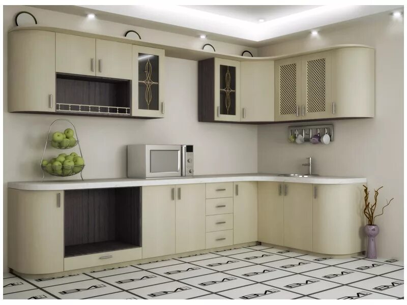 Кухонные гарнитуры в кузнецке фото и цены Кухня прямая МДФ Ханна / Мебельная фабрика "Вариант М", г. Кузнецк