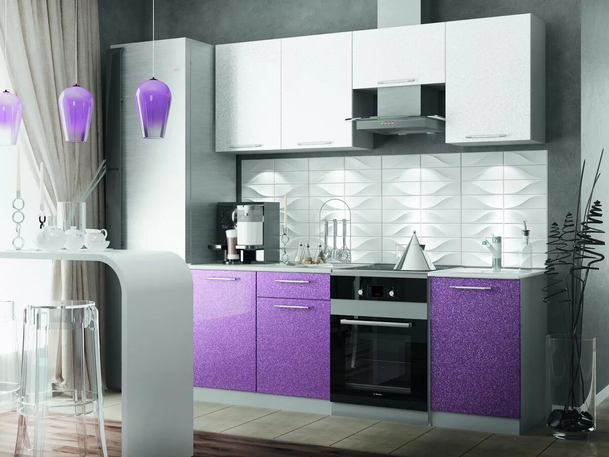 Кухонные гарнитуры в новосибирске фото и цены Купить Кухонный гарнитур "Олива" (сирень) 2,1 м по цене 28860 руб в Новосибирске