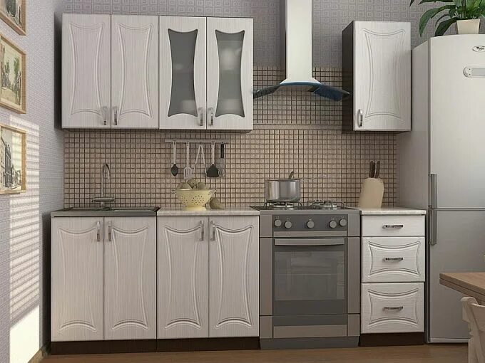 Кухонные гарнитуры в новосибирске фото и цены Кухня Сандал - 48990 р, бесплатная доставка, любые размеры