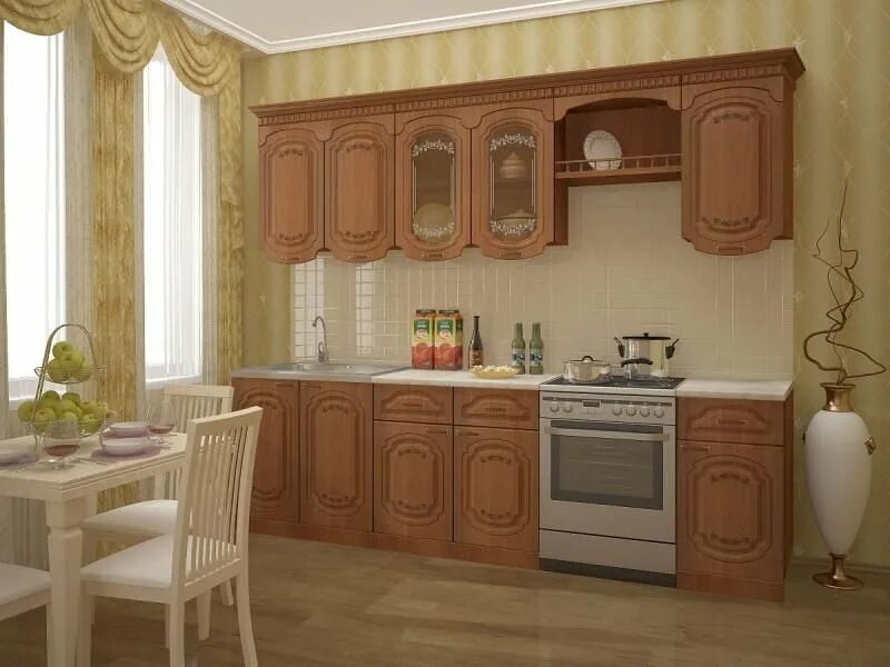 Кухонные гарнитуры в рязани фото Кухонный гарнитур Лиза патина ольха купить в Екатеринбурге по цене 16295 ₽ - маг