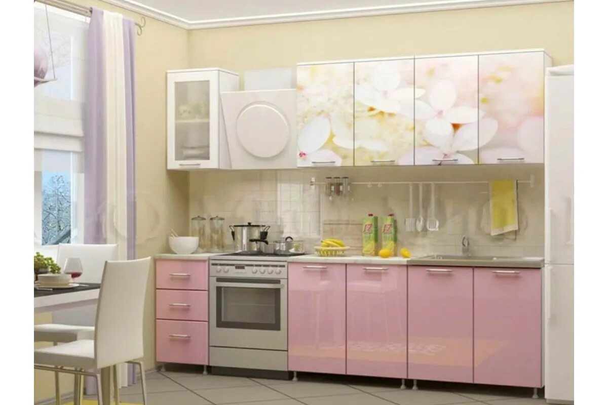 Кухонные гарнитуры в самаре фото и цены Кухня Вишнёвый цвет 2000 10079193 купить с доставкой в Санкт-Петербурге, цена 16