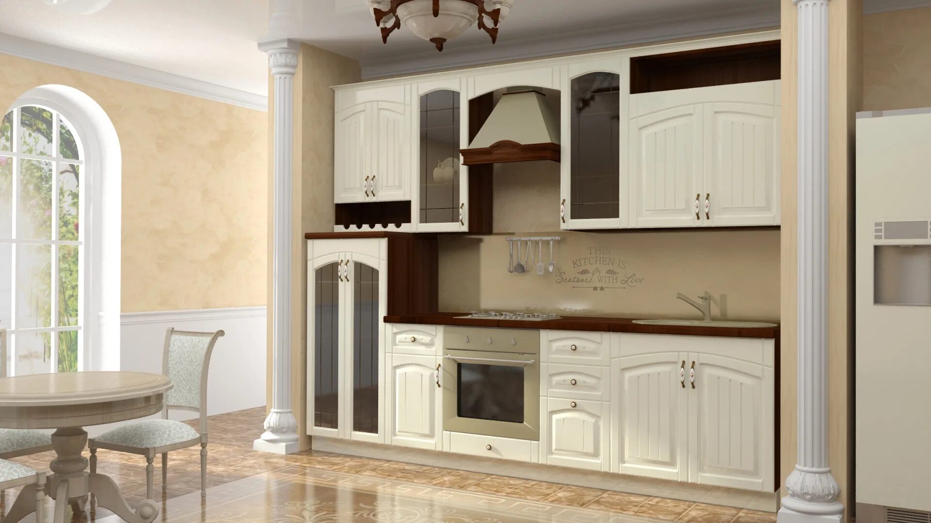 Кухонные гарнитуры в вологде фото и цены Кухня Кантри 2800 мм купить в Екатеринбурге Мебелька