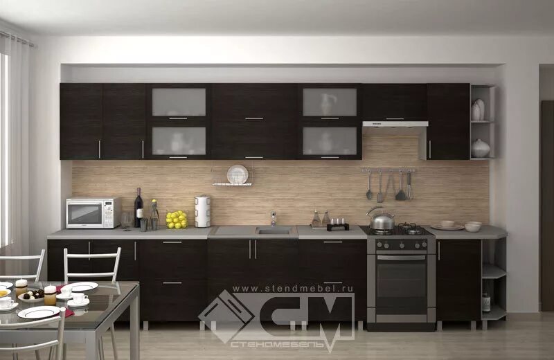Кухонные гарнитуры венге фото Большие кухни купить в Санкт-Петербурге недорого - интернет-магазин мебели Komod