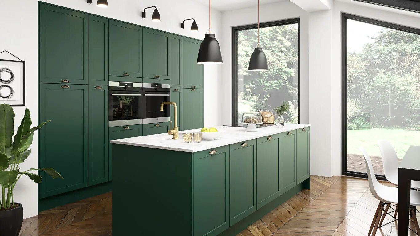 Кухонные гарнитуры зеленого цвета фото Зелёные кухни