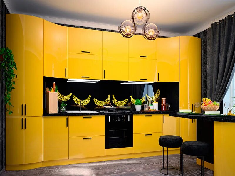 Кухонные гарнитуры желтый фото Кухни Модерн Мебель на заказ по индивидуальным проектам