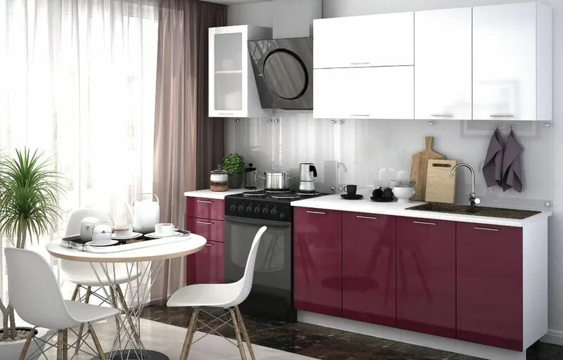 Кухонные гарнитуры живые фото Модульная кухня Ксения Бордо Цена 81360 руб. ⭐ MEB96 Екатеринбург