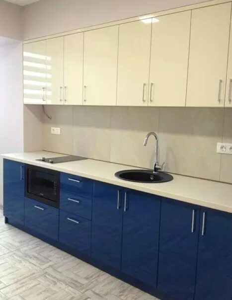 Кухонные глянцевые фасады с голубой столешницей фото Making furniture. The price is much lower than in SPb. Who is interested can wri