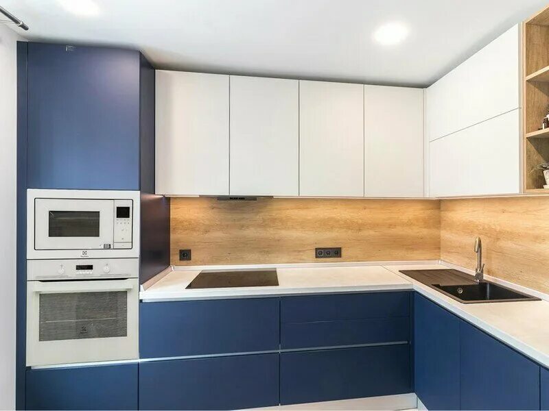 Кухонные глянцевые фасады с голубой столешницей фото Кухни Модера, мебель на заказ, Жулебинский бул., 40, корп. 1, Москва - Яндекс Ка