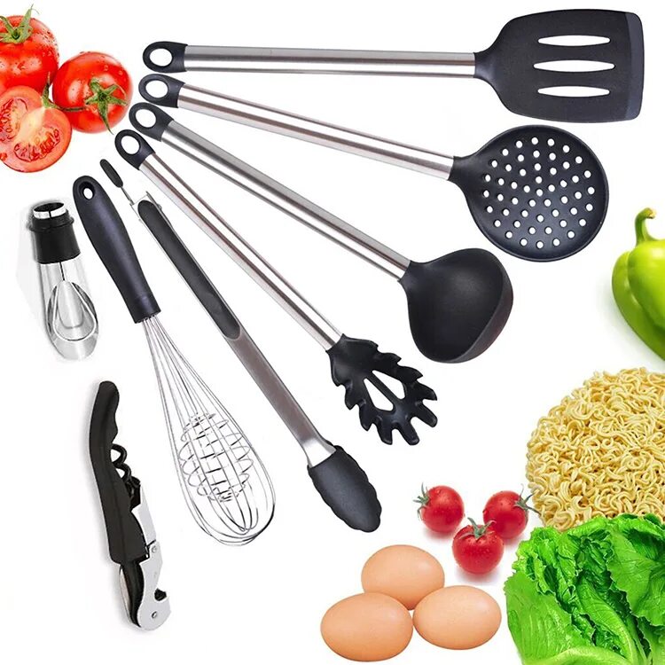 Кухонные инструменты и приспособления фото и названия Source לוגו מותאם אישית Creative מתנה משפחה חיים אמזון סיליקון שחור מטבח אביזרי 