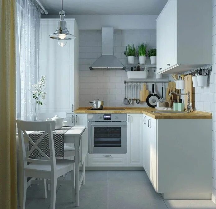 Кухонные интерьеры для маленькой кухни фото 8 суперполезных товаров из ИКЕА для маленьких кухонь Cozinhas modernas, Decoraçã