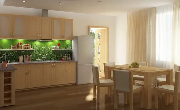 Кухонные интерьеры дмитрия ульянова Интерьер кухни столовой в загородном доме