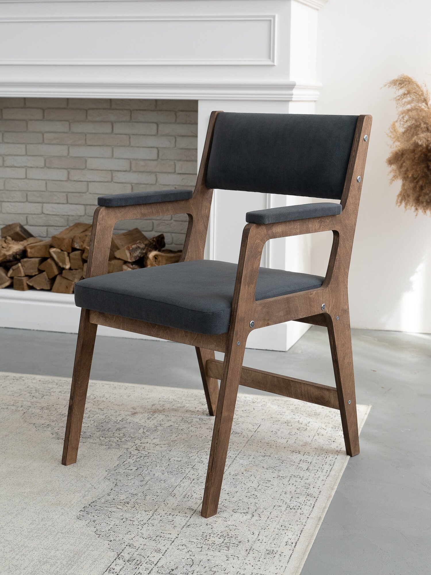 Кухонные интерьеры отзывы Стул ZASIDELIS, EASY, кухонный, интерьерный, светло - серый, ноги коричневое мас