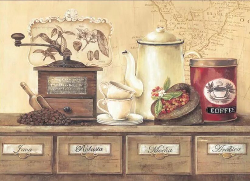 Кухонные картинки фото Kitchen Imagens vintage, Decupagem, Bule