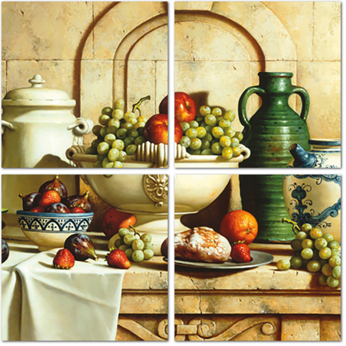 Кухонные картинки фото Модульная картина Кухонная утварь и виноград: - Арт. 501854 Купить в интернет-ма
