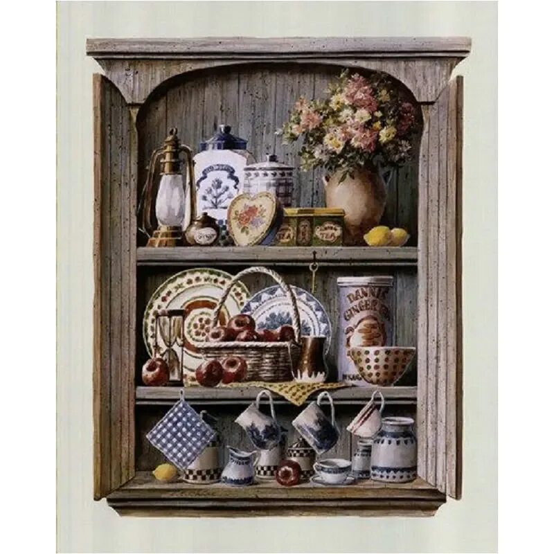 Кухонные картинки фото Diy diamond painting cross stitch cupboard icon 3d diamond mosaic cup full squar