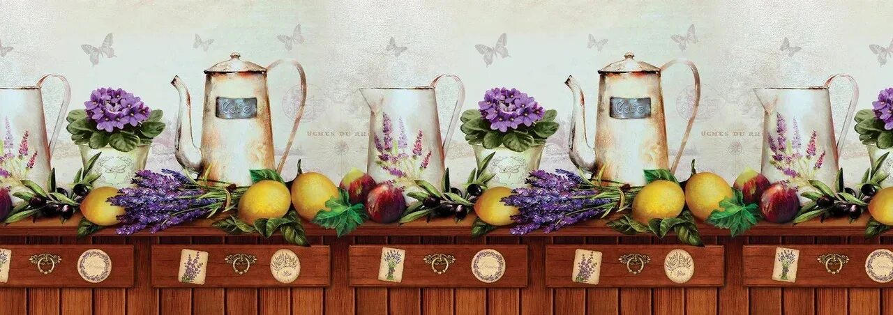 Кухонные картинки фото Кухонный фартук "Лаванда" 1000*600 мм, АБС пластик, термоперевод купить по выгод