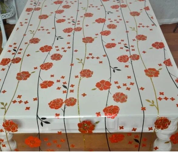Кухонные клеенки фото Защитная клеёнка для стола Маки - 18 страница