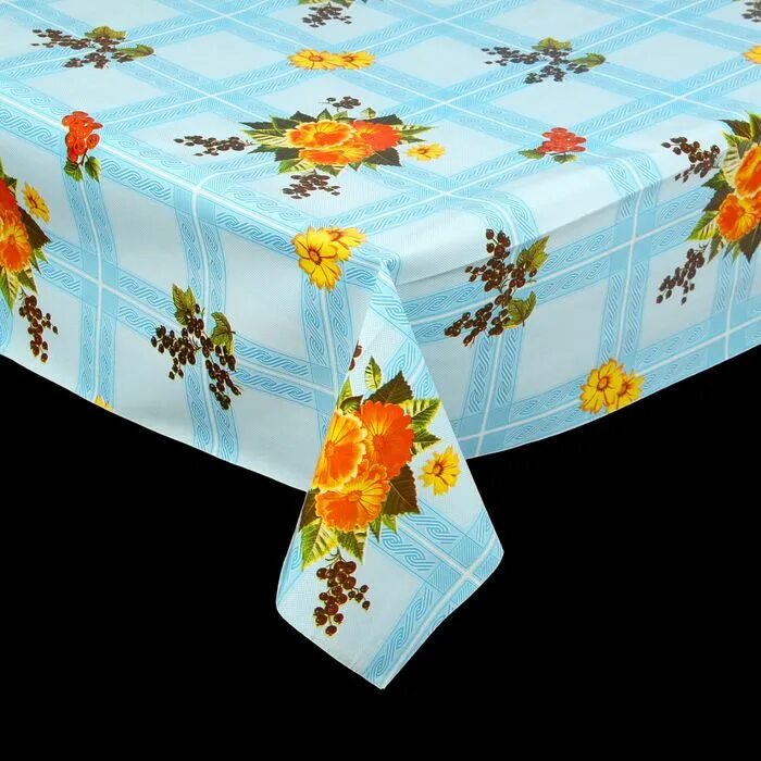 Кухонные клеенки фото Клеенка столовая на нетканой основе, ширина 146 см "Лето", рулон 25 м, цвет голу