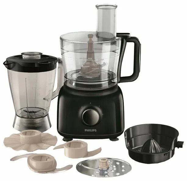 Кухонные комбайны цены и фото Кухонный комбайн Philips HR7629/90 / 650Вт/ 2.10л/+бленлер/+цитрус.сок-ка/6насад