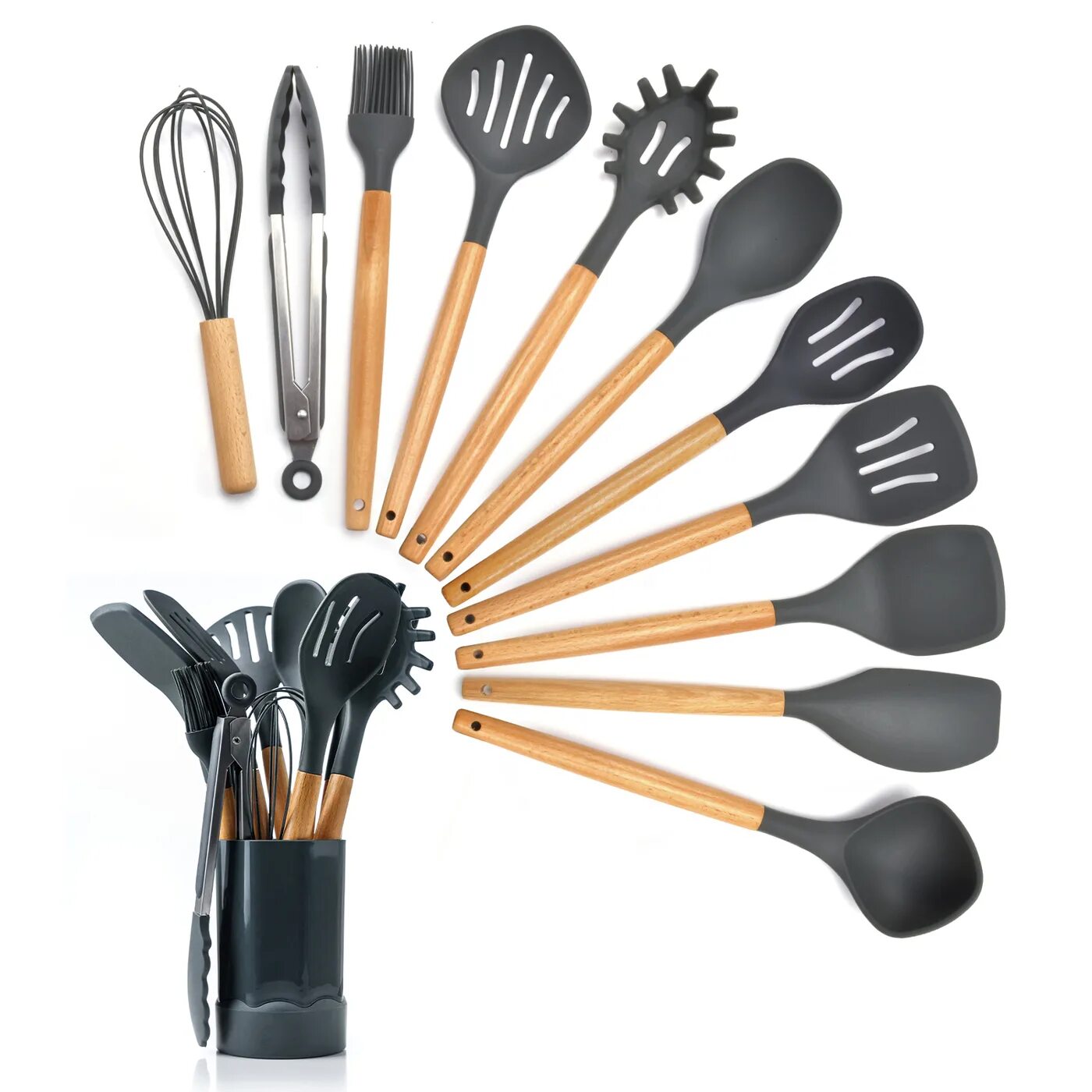 Кухонные комплекты фото Набор кухонных принадлежностей силиконовый высокого качества , 12 предметов для 