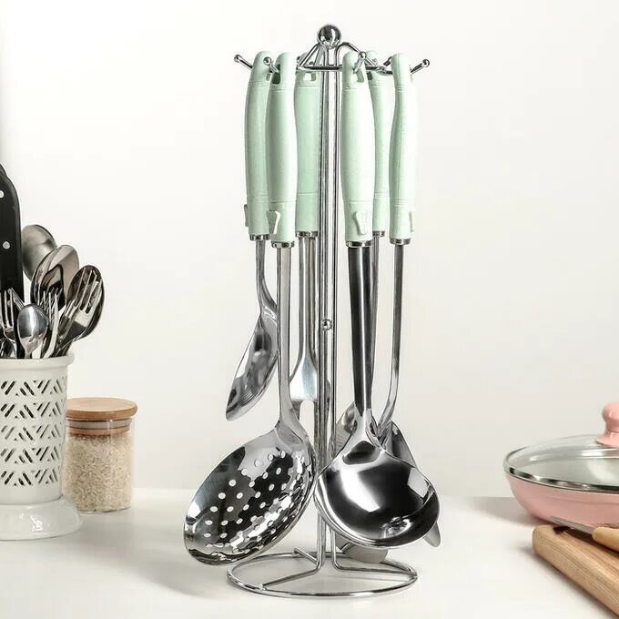 Кухонные комплекты фото Набор кухонных принадлежностей "Нежность", 6 предметов. Аксессуары для кухни