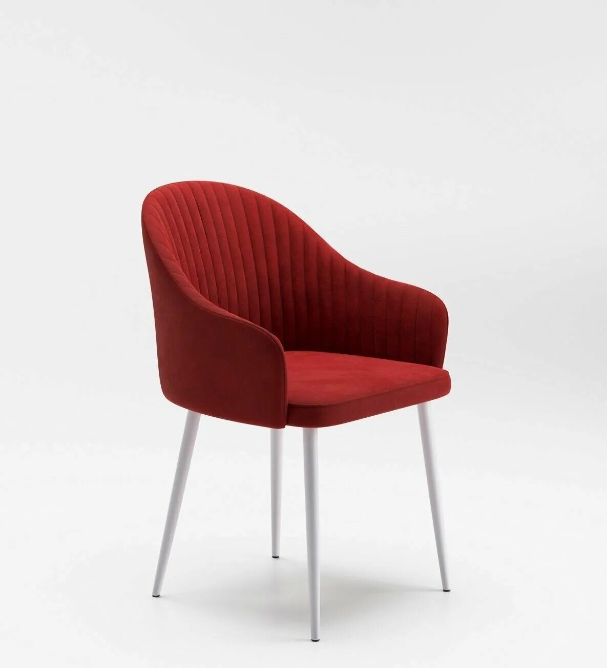 Кухонные кресла фото Стул для кухни красный велюр с белыми ножками. Кресло кухонное мягкие со спинкой