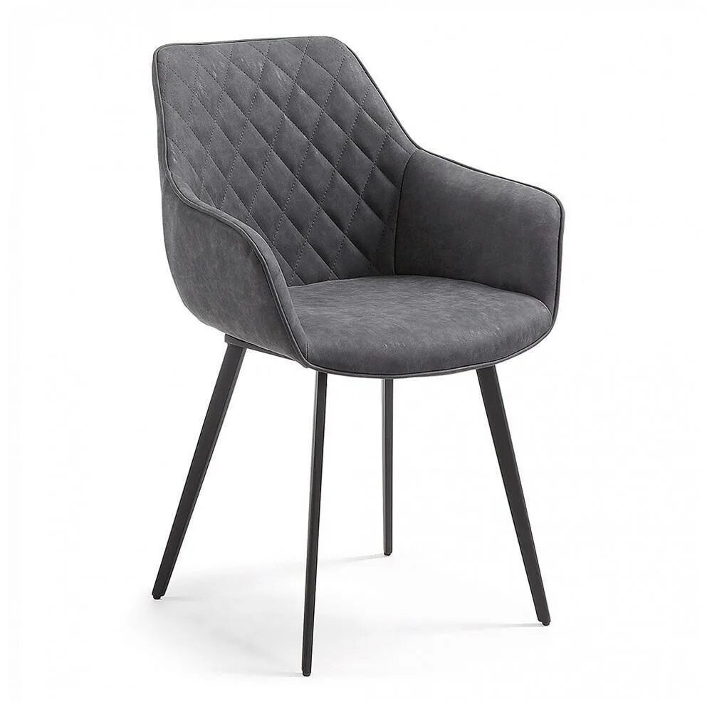 Кухонные кресла фото Стул 60х56 см La Forma Aminy графитовый в Москве, купить за 41990 руб. (арт: 153