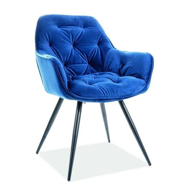 Кухонные кресла фото CHERRYVCG Стул SIGNAL CHERRY VELVET, темно-синий купить по лучшей цене в Rattan&
